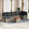 vidaXL Garden Sofa Set with Cushion 8 pcs Grey Poly rattan