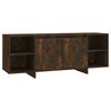 vidaXL TV Cabinet Smoked Oak 130x35x50 cm Engineered Wood