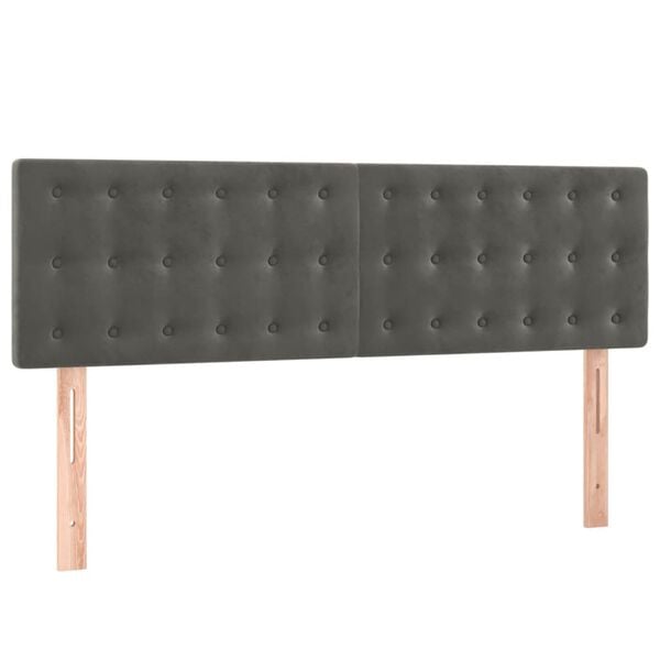 vidaXL Headboards Dark Grey 144x5x78/88 cm Velvet