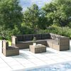vidaXL 7 Piece Garden Lounge Set with Cushions Grey Poly Rattan