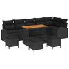 vidaXL Garden Sofa Set with Cushion with Storage 10 pcs Black