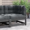 vidaXL Garden Corner Sofa with Anthracite Cushions Solid Pinewood