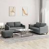 vidaXL 3 Piece Sofa Set with Cushions Dark Grey Fabric