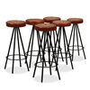 vidaXL Bar Set 7 Pieces Solid Wood Acacia. Genuine Leather & Canvas