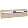 vidaXL TV Cabinets 2 pcs with LED Lights Sonoma Oak 75x35x40 cm
