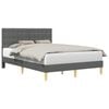 vidaXL Bed Frame with Headboard Dark Grey 153 x 203 cm Fabric