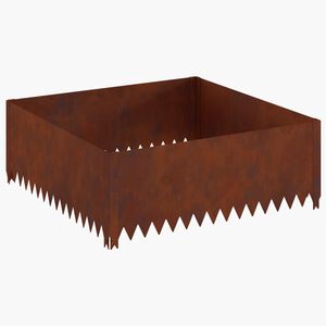 vidaXL Lawn Edging 100 x 100 x 35 cm Steel Rusty