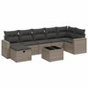 vidaXL 8 Piece Garden Sofa Set with Cushions Grey Poly Rattan