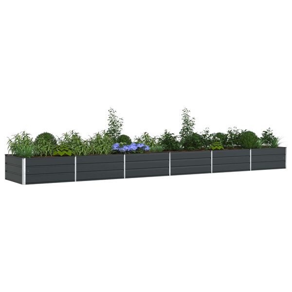vidaXL Planter Anthracite 580 x 100 x 45 cm Galvanised Steel
