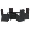 vidaXL Garden Dining Set 5 pcs Black Poly Rattan