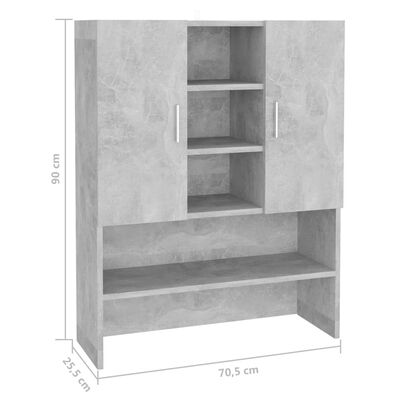 vidaXL Washing Machine Cabinet Concrete Grey 70.5x25.5x90 cm