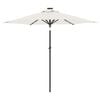vidaXL Garden Parasol with LEDs and Steel Pole White 225x225x212cm