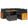 vidaXL 6 Piece Garden Sofa Set with Cushions Black Poly Rattan