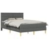 vidaXL Bed Frame with Mattress Dark Grey 137 x 190 cm Fabric