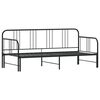 vidaXL Daybed with Trundle without Mattress Black 92x187 cm Single Metal
