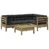vidaXL 5 Piece Garden Sofa Set with Cushions Impregnated Wood Pine
