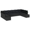 vidaXL Garden Sofa Set 10 pcs Black Poly Rattan