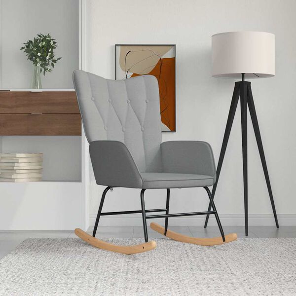 vidaXL Rocking Chair Light Grey Fabric