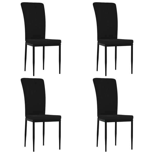 vidaXL Dining Chairs 4 pcs Black Velvet