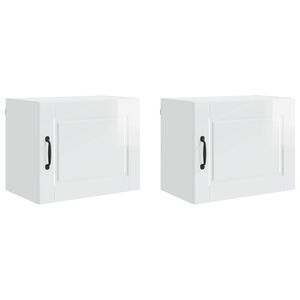 vidaXL Wall Cabinet PORTO 2 pcs High Gloss White Engineered Wood