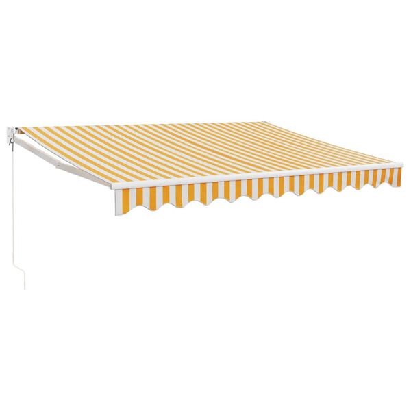vidaXL Retractable Awning Yellow and White 3x2.5 m Fabric and Aluminium