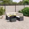 vidaXL 6 Piece Garden Sofa Set with Cushions Black Poly Rattan