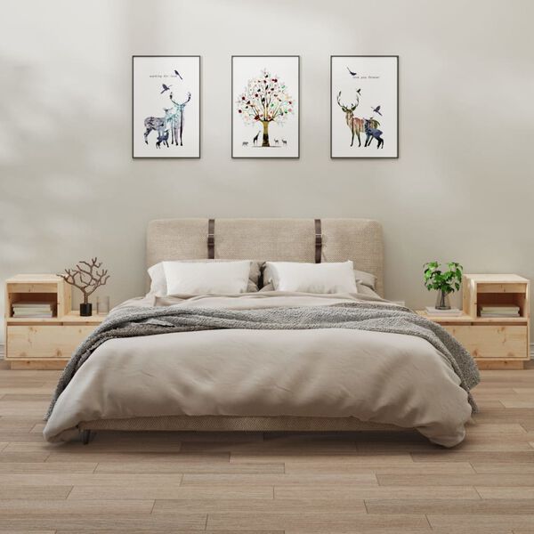 vidaXL Bedside Cabinets 2 pcs 60x34x51 cm Solid Wood Pine