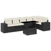 vidaXL 7 Piece Garden Sofa Set with Cushions Black Poly Rattan