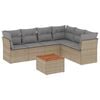 vidaXL 7 Piece Garden Sofa Set with Cushions Beige Poly Rattan