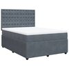 vidaXL Box Spring Bed with Mattress Dark Grey Queen Velvet