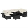 vidaXL 8 Piece Garden Sofa Set with Cushions Black Poly Rattan