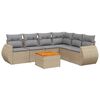 vidaXL 7 Piece Garden Sofa Set with Cushions Beige Poly Rattan