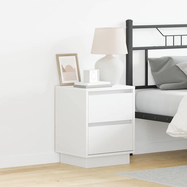 vidaXL Bedside Cabinet 2 pcs White 39 x 34.5 x 50 cm Engineered wood