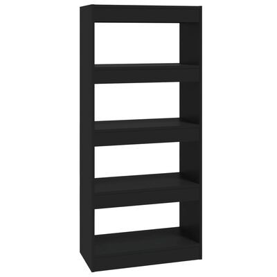vidaXL Book Cabinet/Room Divider Black 60x30x135 cm Engineered Wood