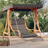 vidaXL Swing Chair with Cushion and Canopy Solid Wood Spruce