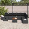 vidaXL Garden Sofa Set with Cushion 9 pcs Black Poly rattan