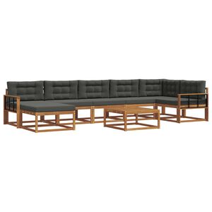 vidaXL Outdoor Sofa Set 8 pcs Natural and Anthracite