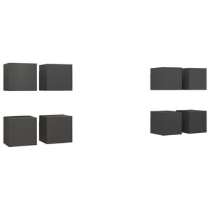 vidaXL Wall Mounted TV Cabinets 8 pcs Grey 30.5x30x30 cm