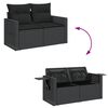 vidaXL 11 Piece Garden Sofa Set with Cushions Black Poly Rattan