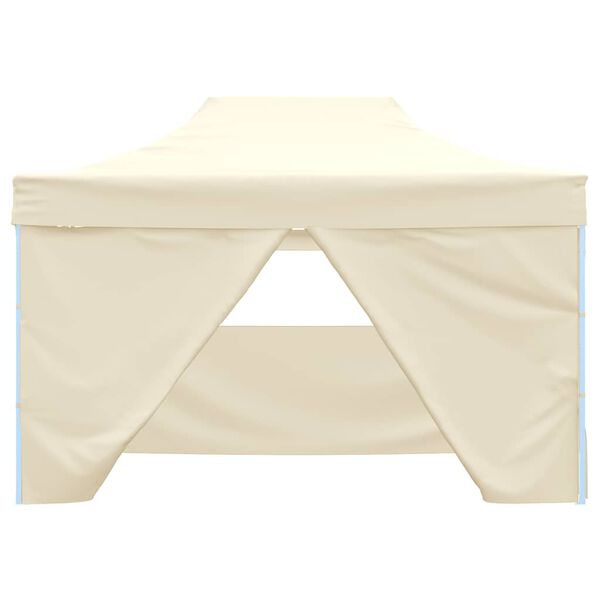 vidaXL Professional Folding Party Tent with 4 Sidewalls 3x4 m Steel Cream