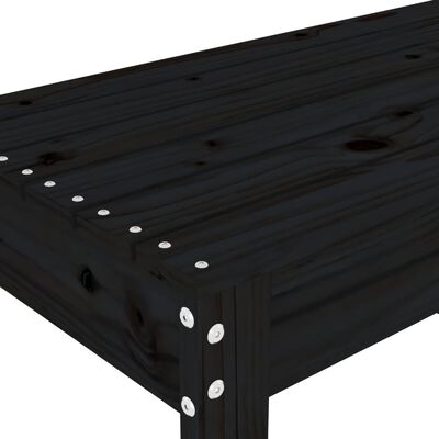 vidaXL Garden Bench Black 110x38x45 cm Solid Wood Pine