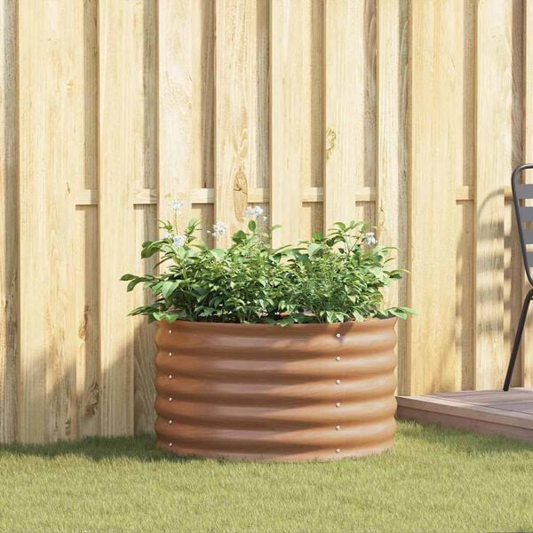vidaXL Garden Raised Bed Brown 80 x 80 x 44 cm Steel