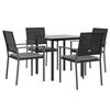 vidaXL 5 Piece Garden Dining Set with Cushions Poly Rattan and Steel