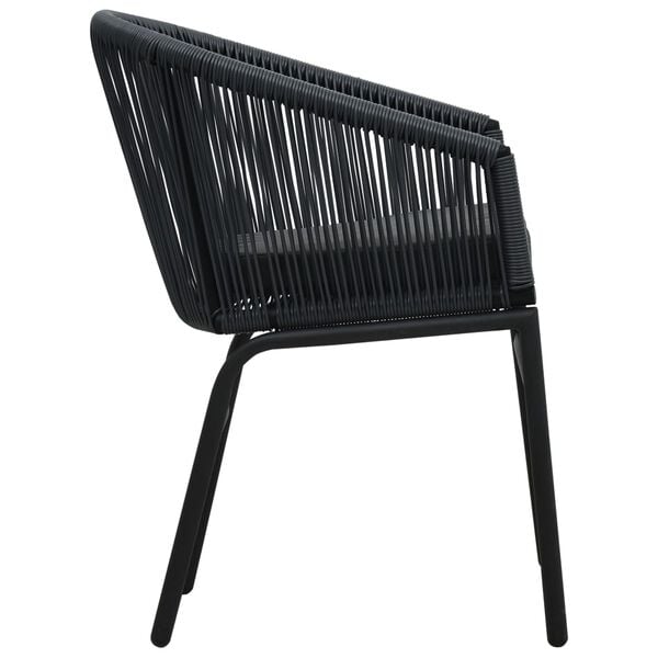 vidaXL Garden Chairs 2 pcs Black PE Rattan