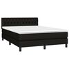 vidaXL Box Spring Bed with Mattress&LED Black 152x203 cm Queen Fabric