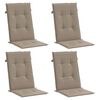 vidaXL Garden Highback Chair Cushions 4 pcs Taupe 120x50x3 cm Fabric