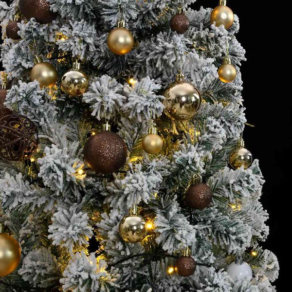 vidaXL Artificial Hinged Christmas Tree 300 LEDs & Ball Set 180 cm