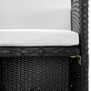 vidaXL 5 Piece Outdoor Dining Set with Cushions Poly Rattan Black
