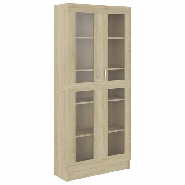 vidaXL Vitrine Cabinet Sonoma Oak 82.5x30.5x185 cm Engineered Wood