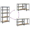 vidaXL 5-Layer Heavy-duty Shelves 2 pcs Anthracite Steel&Engineered Wood